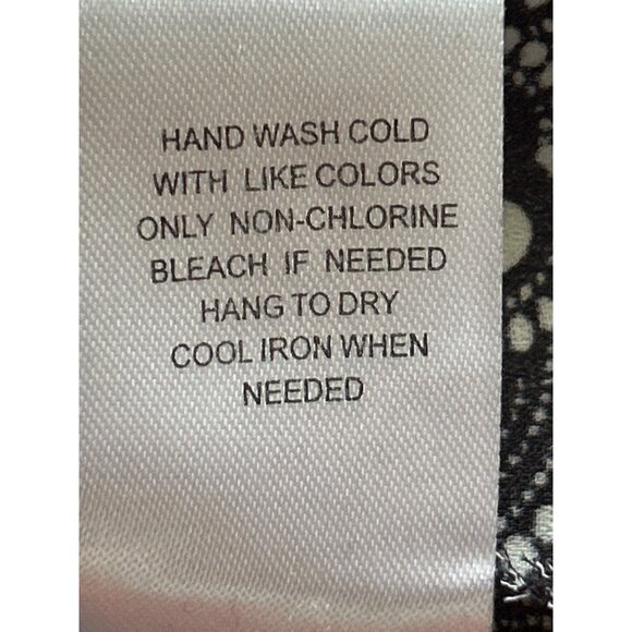 DR2 Womens Black & White Sleeveless V Neck Floral Sheer Top Medium - Picture 6 of 8